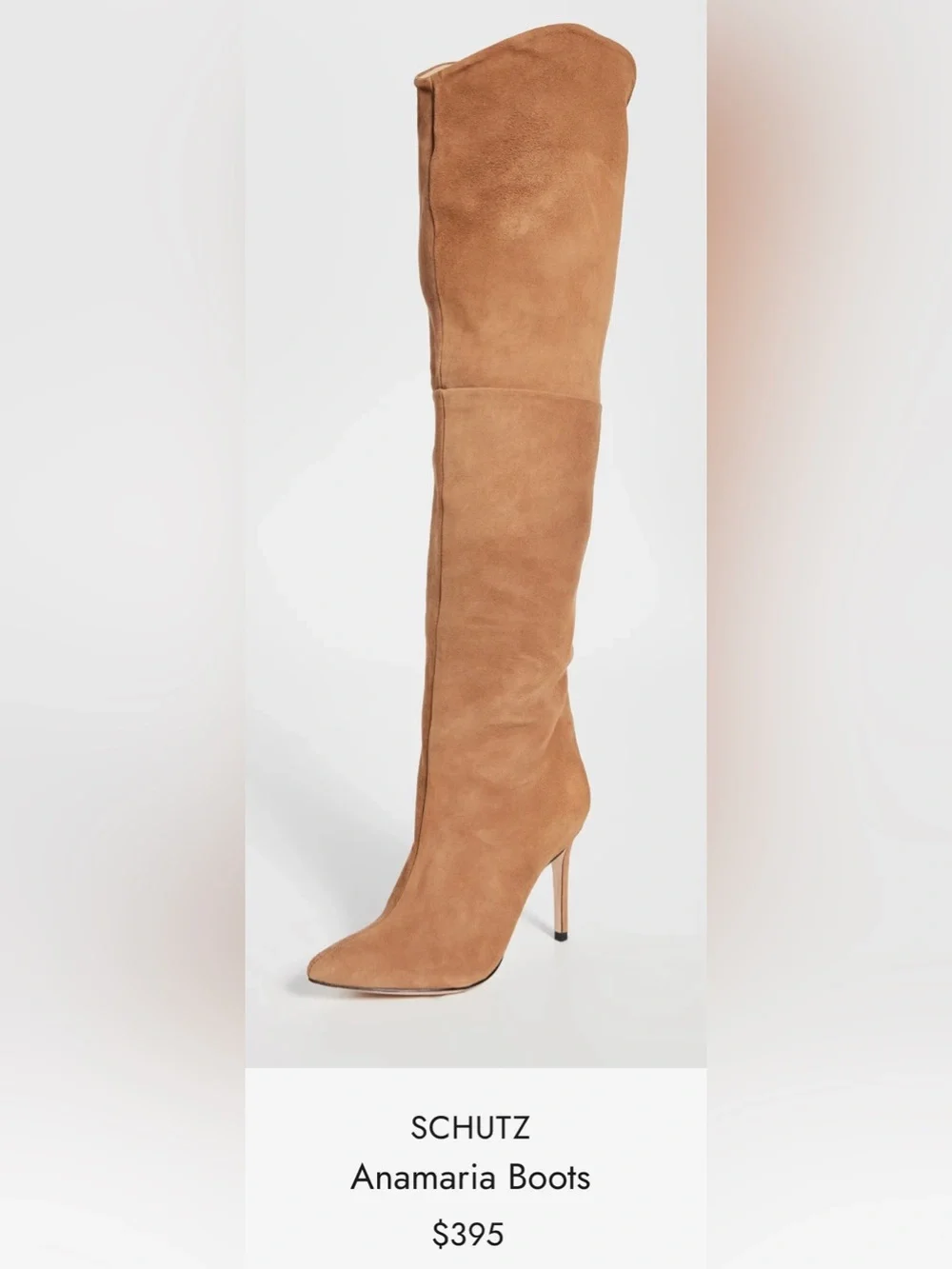 Schutz Anamarie Suede Over the Knee Boots in Wood (Camel)